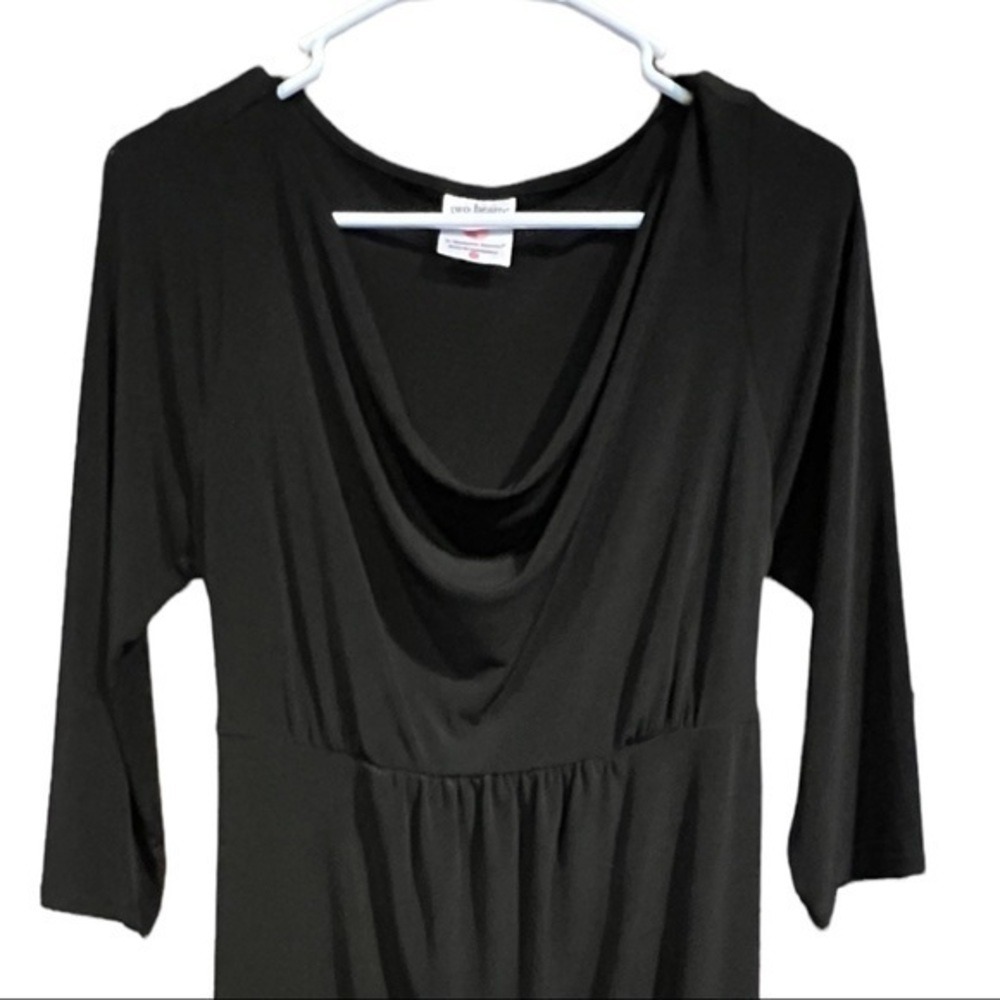 Two Hearts Maternity by Destination Maternity Black Cowl Neck Midi‎ Dress Size M - Picture 5 of 7